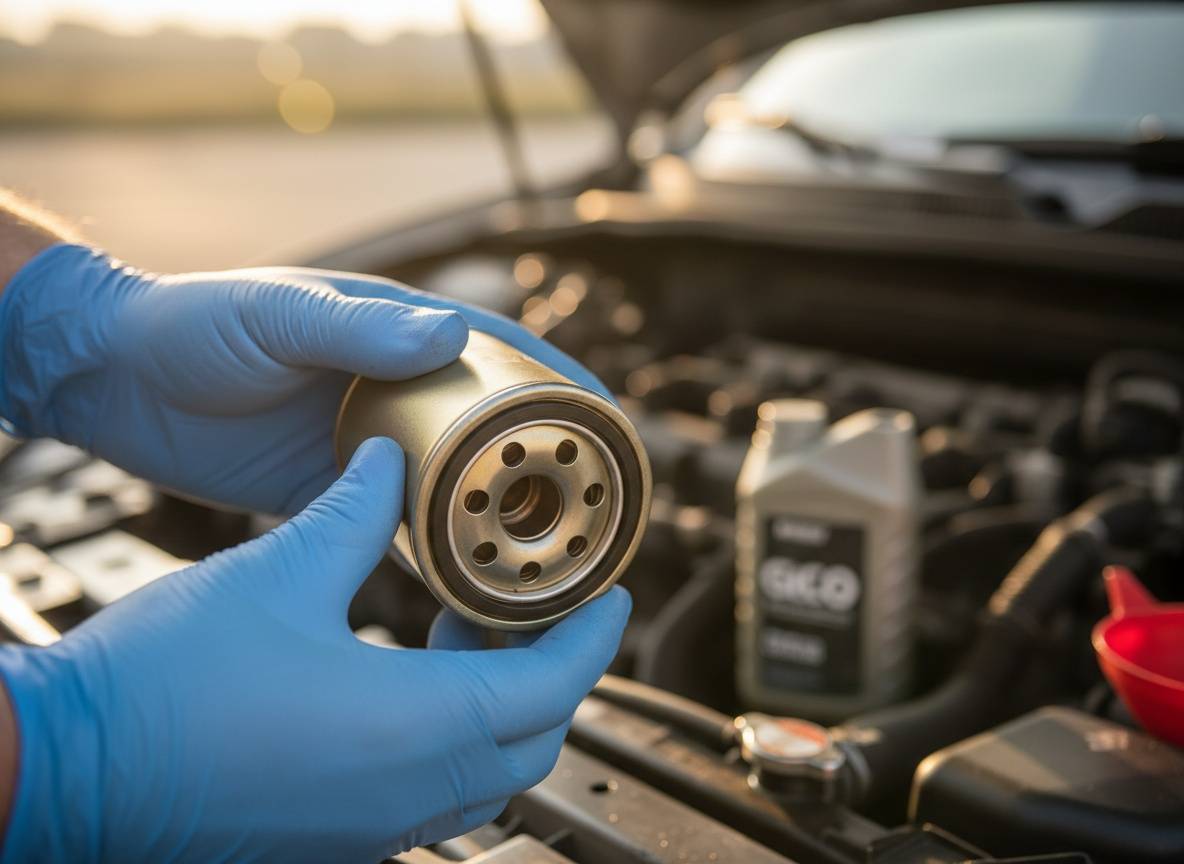 Közeli kép a Suzuki Swift 1.0 (2003 előtti) olajszűrőjének beszereléséről – suzuki swift 1.0 olajcsere házilag