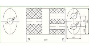 Polmo univerzális kipufogódob, O50mm, 330x220x120mm, 1be közép kettő ki – kipufogó alkatrész
