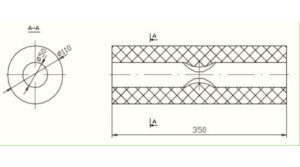 Polmo univerzális kipufogódob, O50mm, 350x110mm, kerek – kipufogó alkatrész