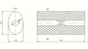 Polmo univerzális kipufogódob, O50mm, 350x210x110mm – kipufogó alkatrész