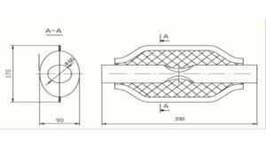Polmo univerzális kipufogódob, O60mm, 390x170x90mm – kipufogó alkatrész