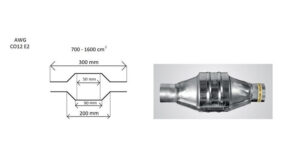 Univerzális kerek kerámiabetétes katalizátor, O55mm, 700-1600 cm3, EURO2 – kipufogó alkatrész